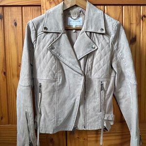 BCBGeneration Dusty Pink Leather Jacket, Size Small